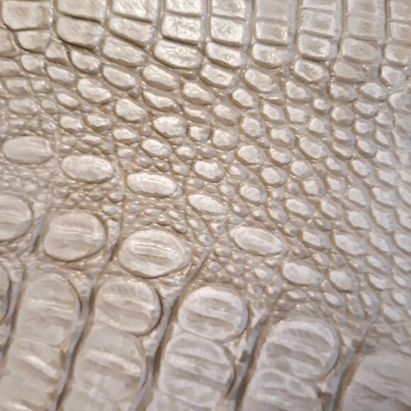 NEW Alligator print pebbled Faux Leather Satchel Shoulder Bag Beige Pink Minimal - Picture 9 of 11